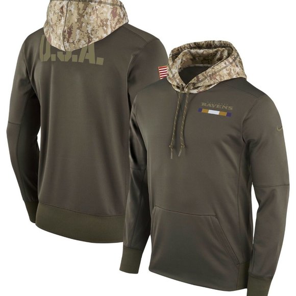 Nwt 100% Nike 2017 Baltimore Ravens Salute To Service Hoodie Sweatshirt NFL 17 - Picture 4 of 4